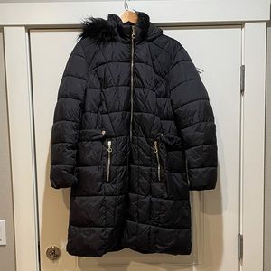 Long Winter Puffy Coat w/ Detachable Hood